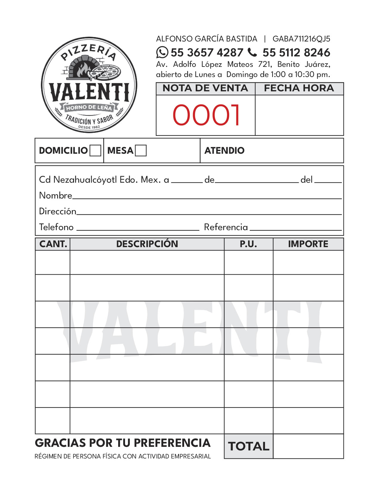 Nota de Venta